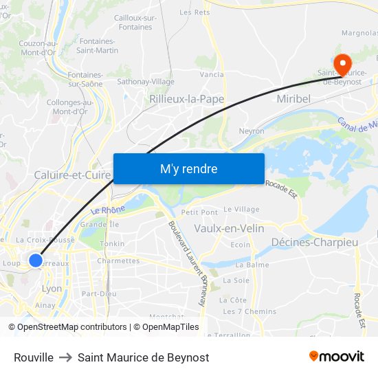 Rouville to Saint Maurice de Beynost map