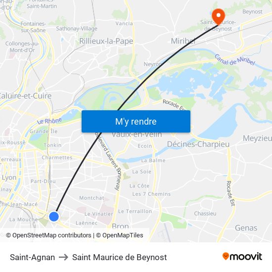 Saint-Agnan to Saint Maurice de Beynost map