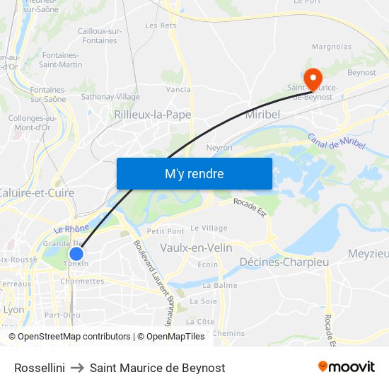 Rossellini to Saint Maurice de Beynost map