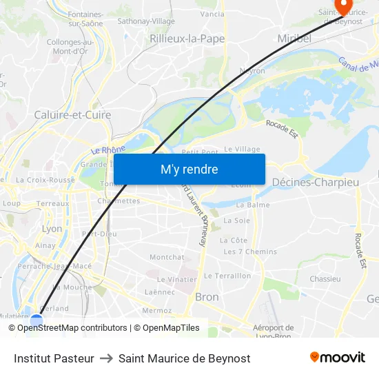 Institut Pasteur to Saint Maurice de Beynost map