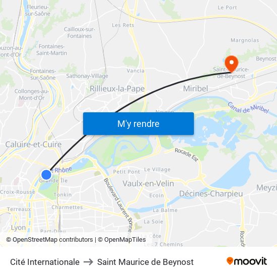 Cité Internationale to Saint Maurice de Beynost map