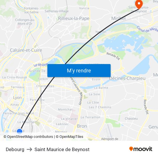 Debourg to Saint Maurice de Beynost map