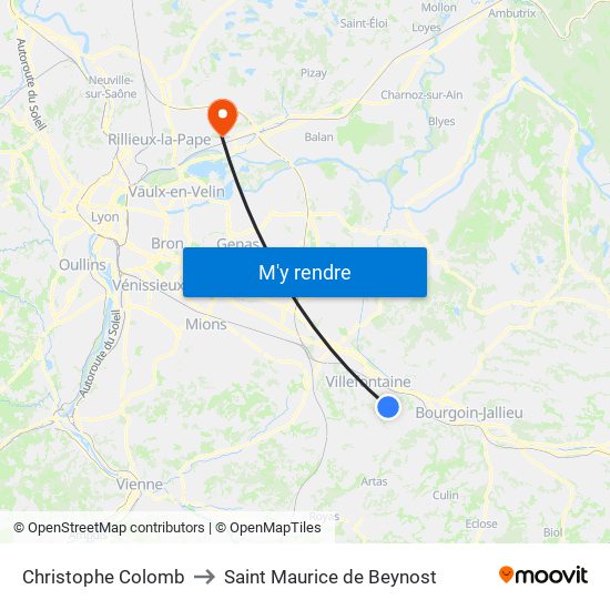 Christophe Colomb to Saint Maurice de Beynost map