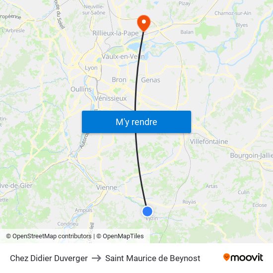 Chez Didier Duverger to Saint Maurice de Beynost map