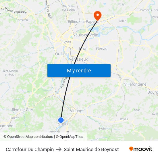 Carrefour Du Champin to Saint Maurice de Beynost map