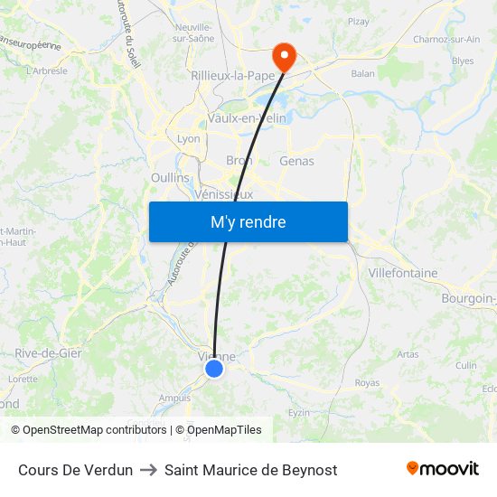 Cours De Verdun to Saint Maurice de Beynost map