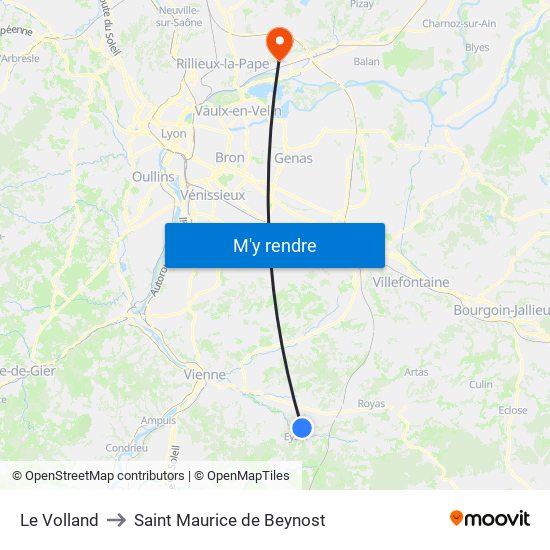 Le Volland to Saint Maurice de Beynost map