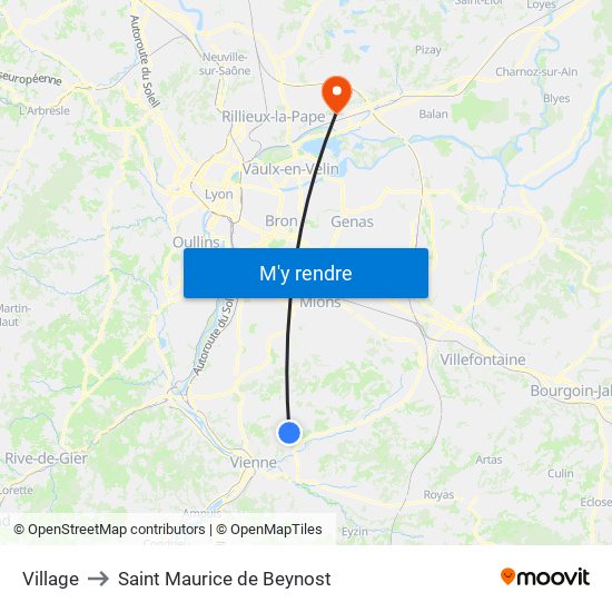 Village to Saint Maurice de Beynost map