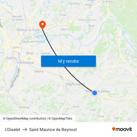 L'Oiselet to Saint Maurice de Beynost map