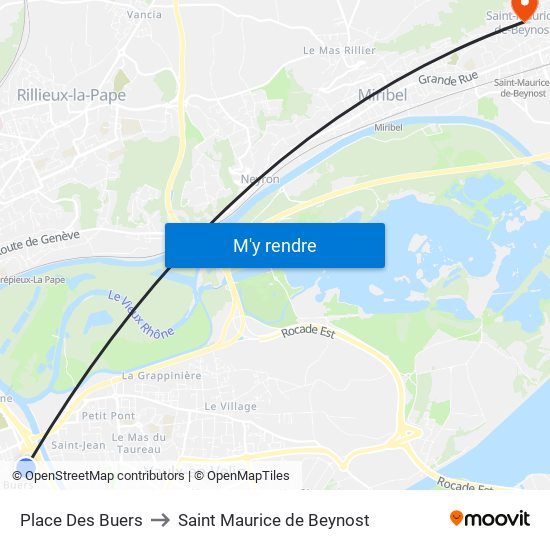 Place Des Buers to Saint Maurice de Beynost map