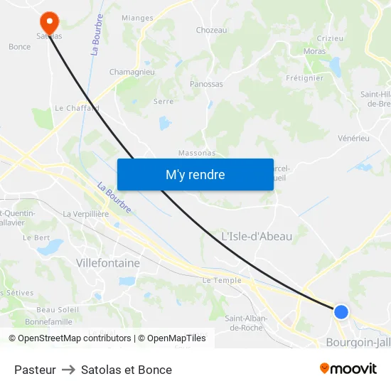 Pasteur to Satolas et Bonce map