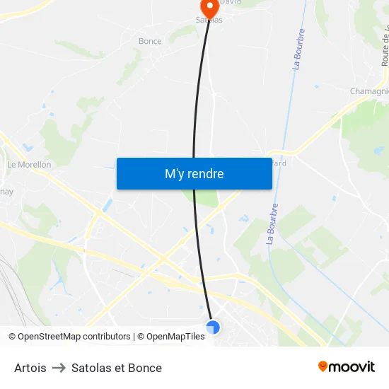 Artois to Satolas et Bonce map
