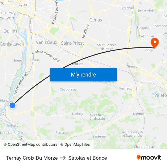Ternay Croix Du Morze to Satolas et Bonce map