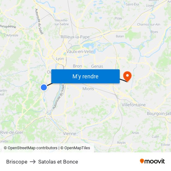 Briscope to Satolas et Bonce map