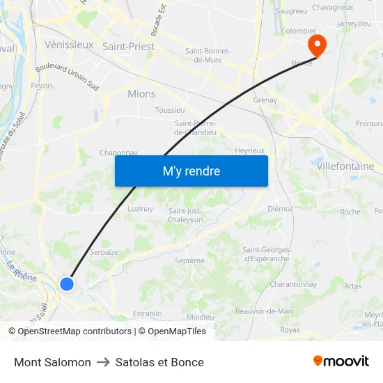 Mont Salomon to Satolas et Bonce map