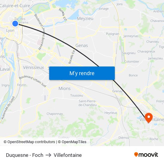 Duquesne - Foch to Villefontaine map