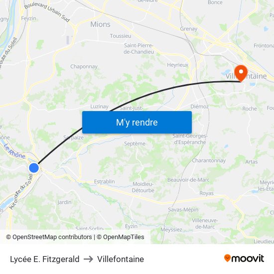 Lycée E. Fitzgerald to Villefontaine map