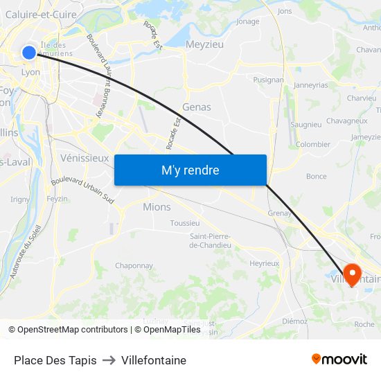 Place Des Tapis to Villefontaine map