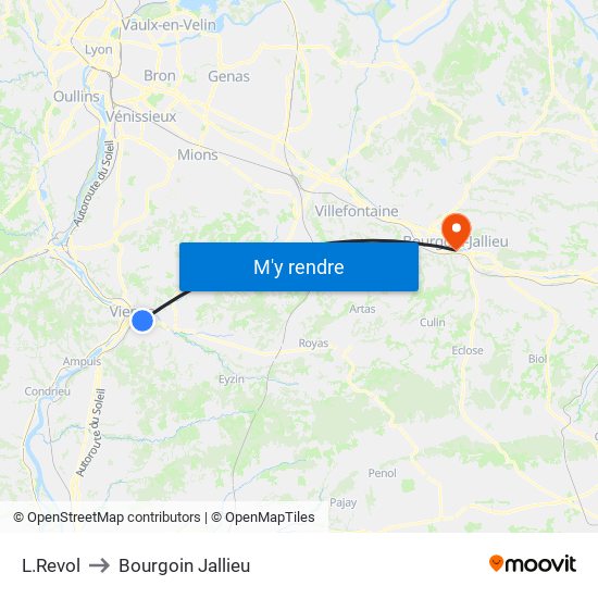 L.Revol to Bourgoin Jallieu map