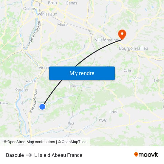 Bascule to L Isle d Abeau France map