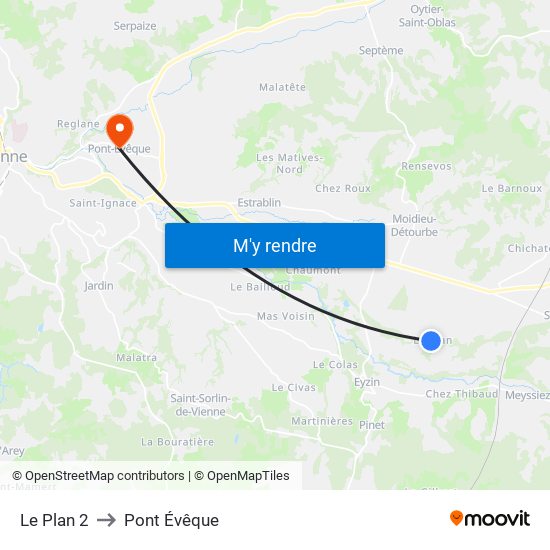 Le Plan 2 to Pont Évêque map