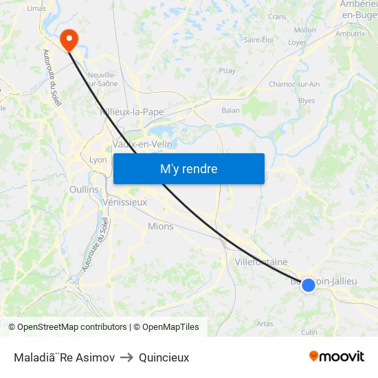 Maladiã¨Re Asimov to Quincieux map