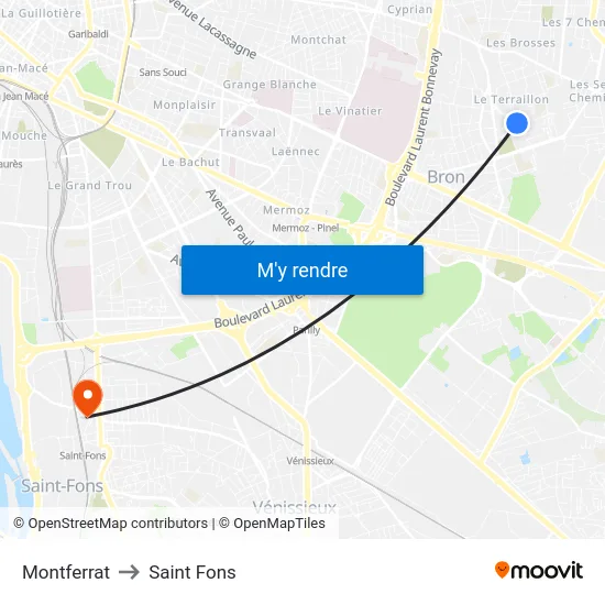 Montferrat to Saint Fons map