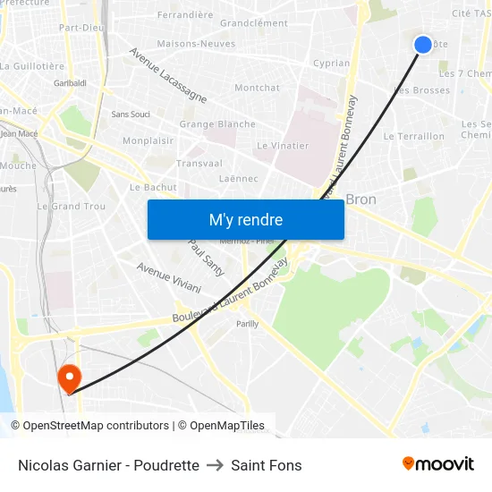 Nicolas Garnier - Poudrette to Saint Fons map