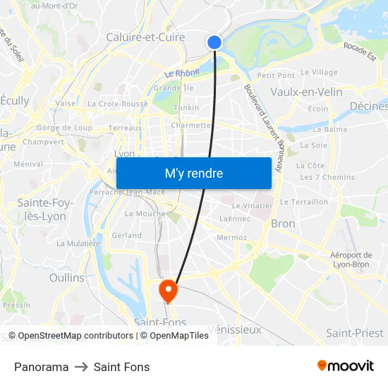 Panorama to Saint Fons map