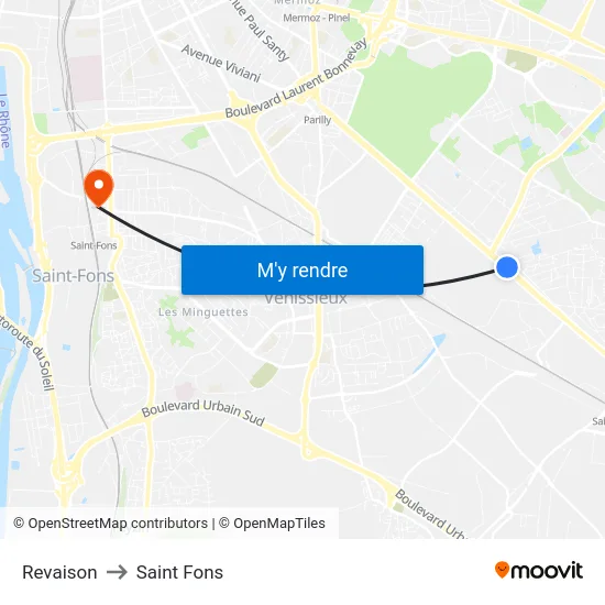 Revaison to Saint Fons map