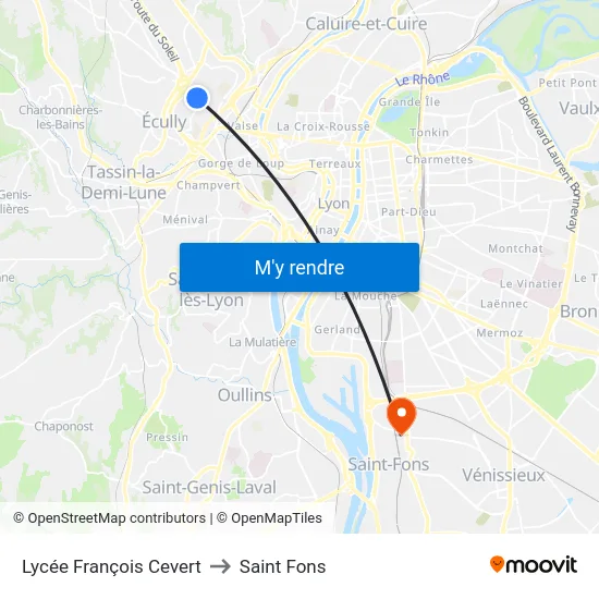 Lycée François Cevert to Saint Fons map