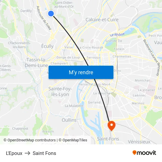 L'Epoux to Saint Fons map