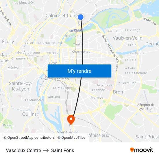Vassieux Centre to Saint Fons map