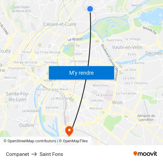 Companet to Saint Fons map