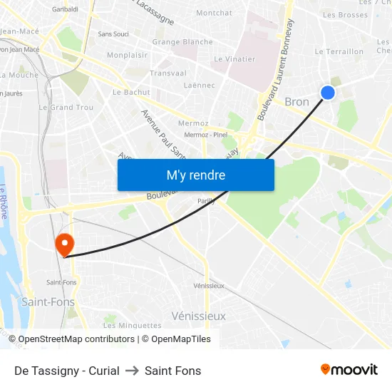 De Tassigny - Curial to Saint Fons map