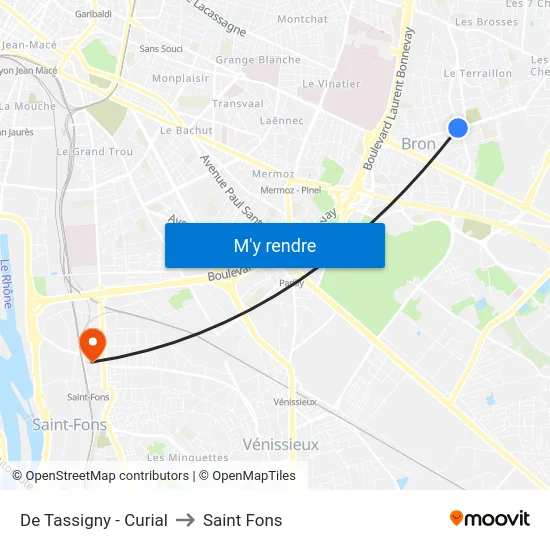 De Tassigny - Curial to Saint Fons map