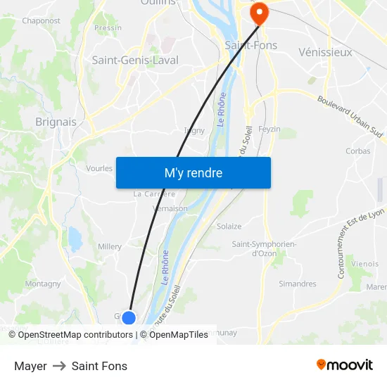 Mayer to Saint Fons map