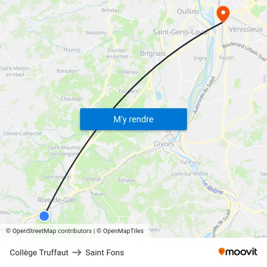 Collège Truffaut to Saint Fons map