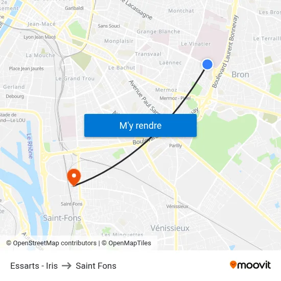 Essarts - Iris to Saint Fons map