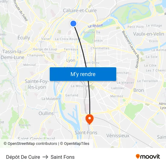 Dépôt De Cuire to Saint Fons map