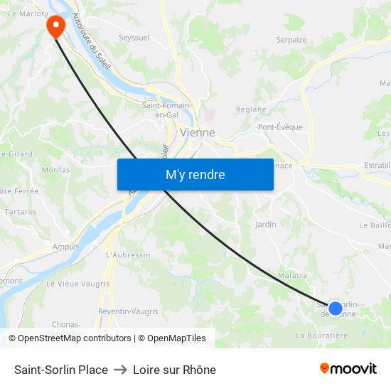 Saint-Sorlin Place to Loire sur Rhône map