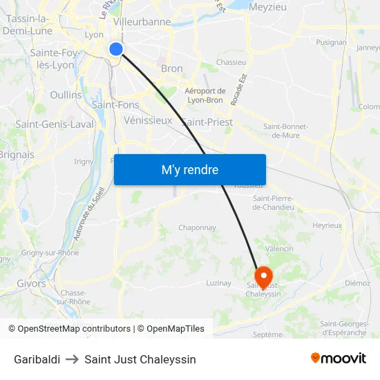 Garibaldi to Saint Just Chaleyssin map