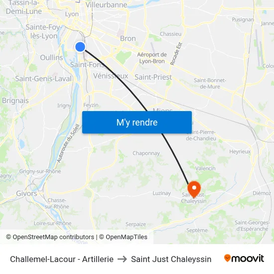 Challemel-Lacour - Artillerie to Saint Just Chaleyssin map