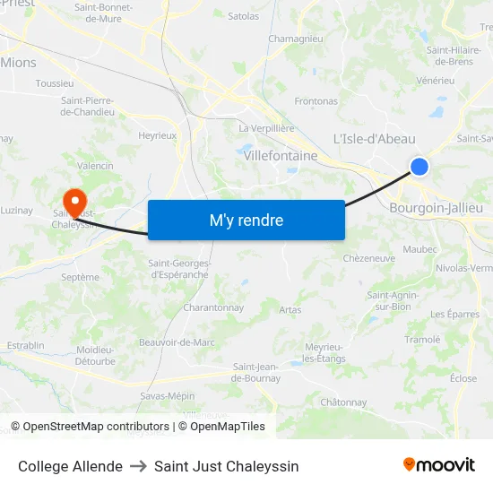 College Allende to Saint Just Chaleyssin map