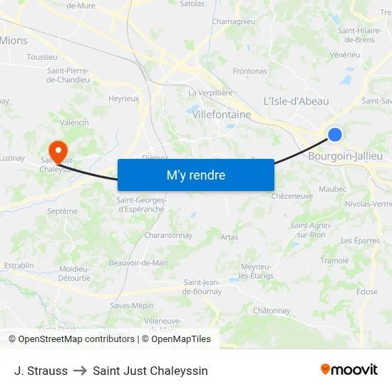 J. Strauss to Saint Just Chaleyssin map