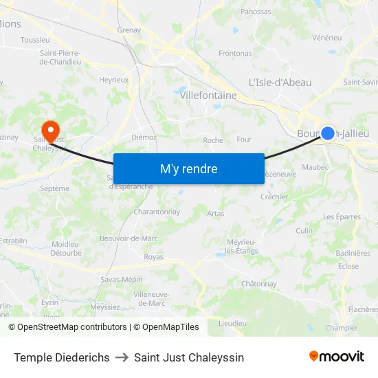Temple Diederichs to Saint Just Chaleyssin map
