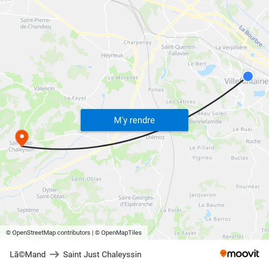 Lã©Mand to Saint Just Chaleyssin map