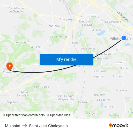 Muissiat to Saint Just Chaleyssin map