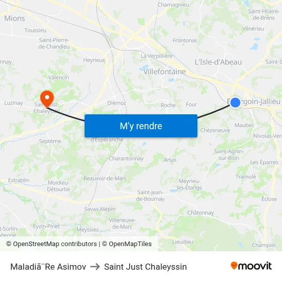 Maladiã¨Re Asimov to Saint Just Chaleyssin map