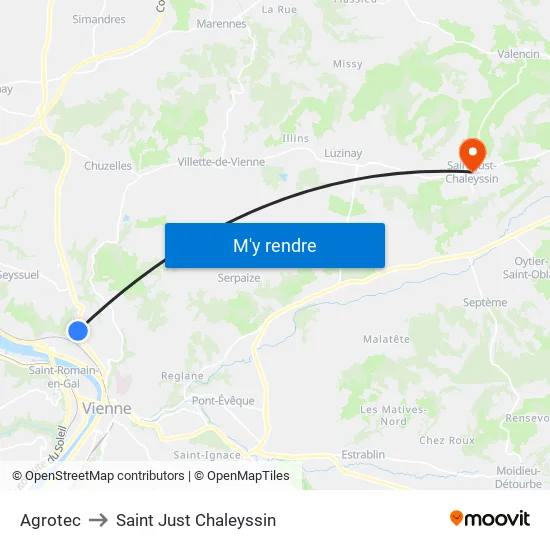 Agrotec to Saint Just Chaleyssin map